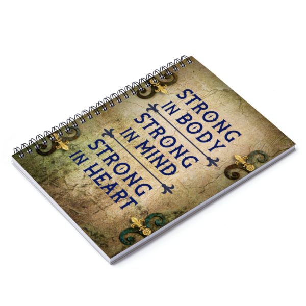 Strong in Body, Mind, Heart (Blue) Spiral Notebook - Ruled Line - Image 2